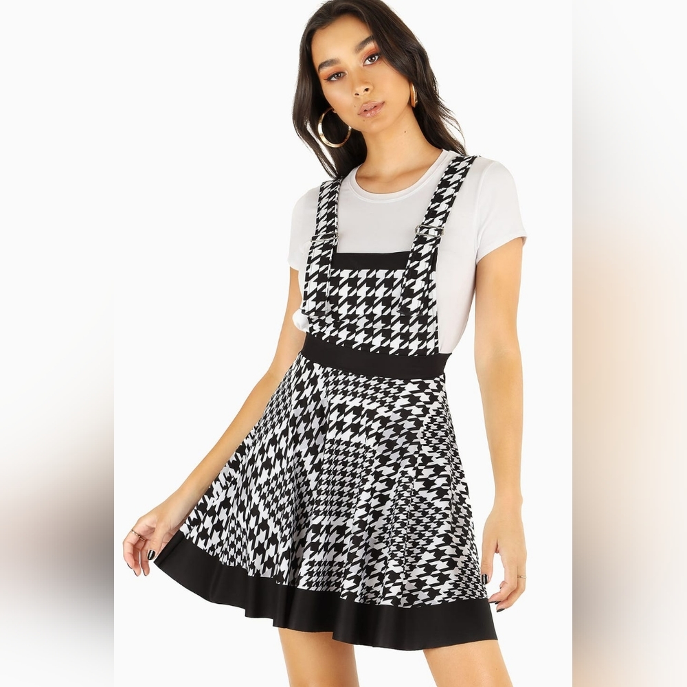 BlackMilk Houndstooth Check Apron Dress